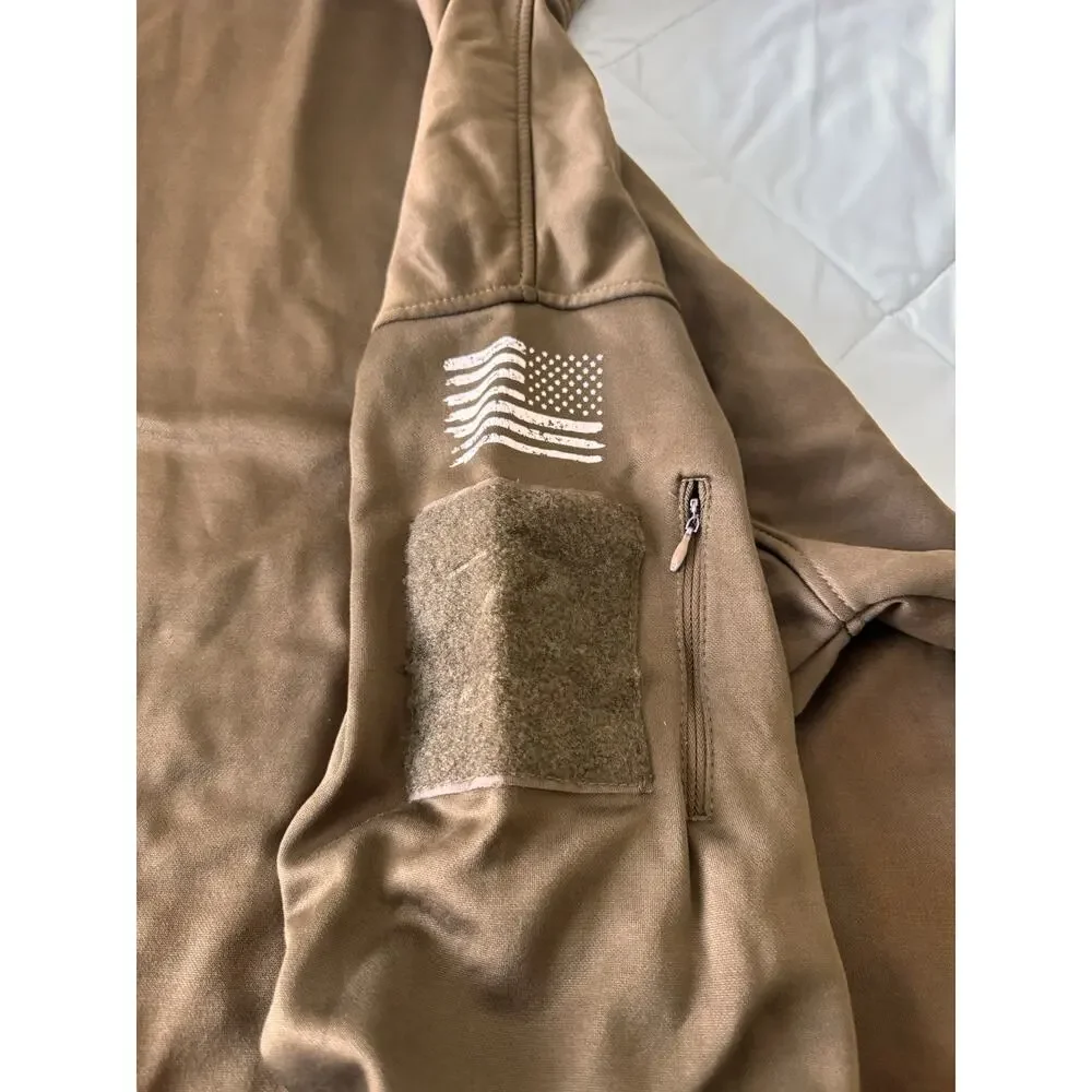 Rothco Hoodie Mens 2XL Brown with White US Flag Pullover Sweater - Picture 9 of 13